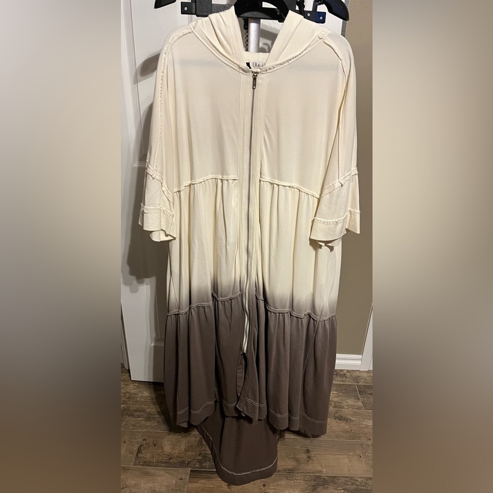 Oli & Hali Cream and Brown Ombre Women's Duster